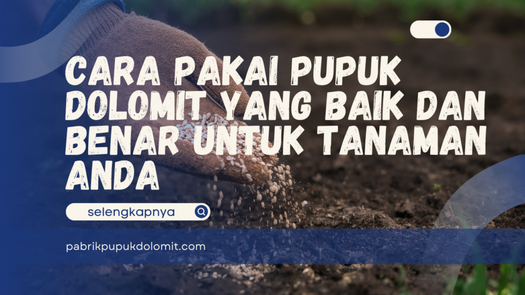 Cara Pakai Pupuk Dolomit yang Baik dan Benar untuk Tanaman Anda