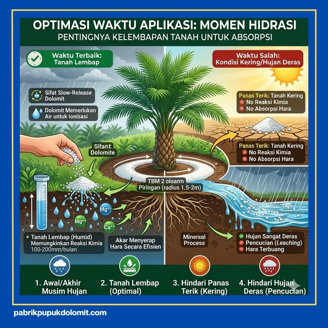 Jarak Pemberian Dolomit dengan Pupuk Lain pada Sawit