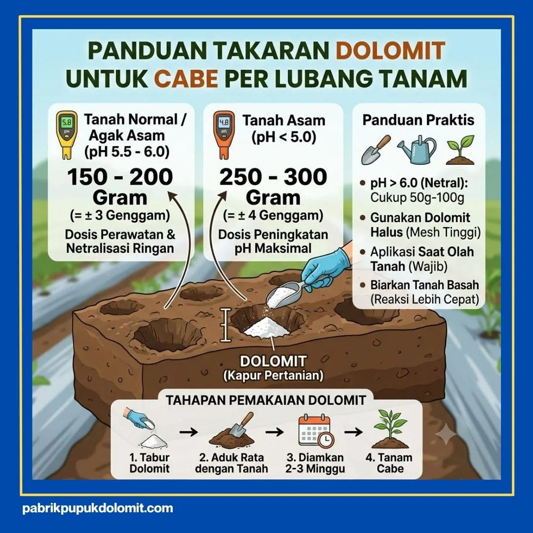 Takaran Dolomit untuk Cabe