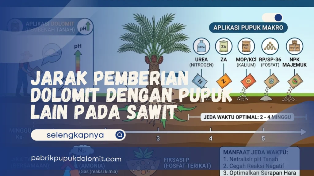 Jarak Pemberian Dolomit dengan Pupuk Lain pada Sawit