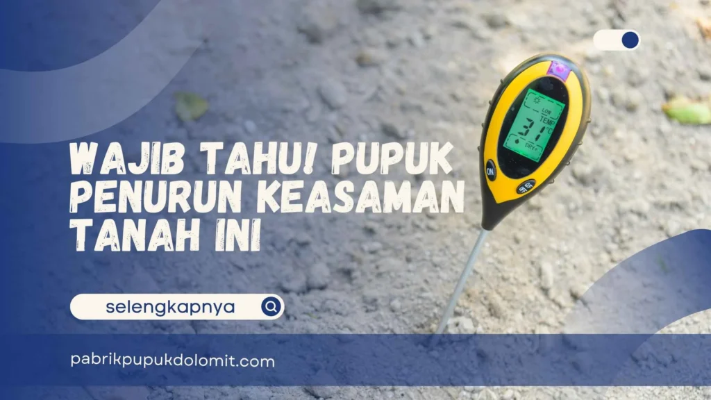Pupuk Penurun Keasaman Tanah