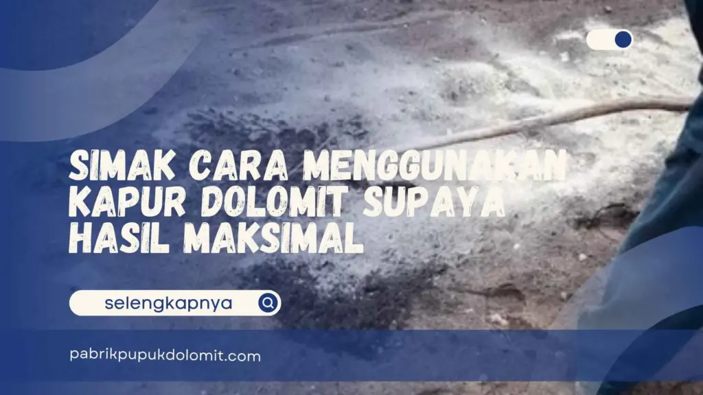 Cara Menggunakan Kapur Dolomit
